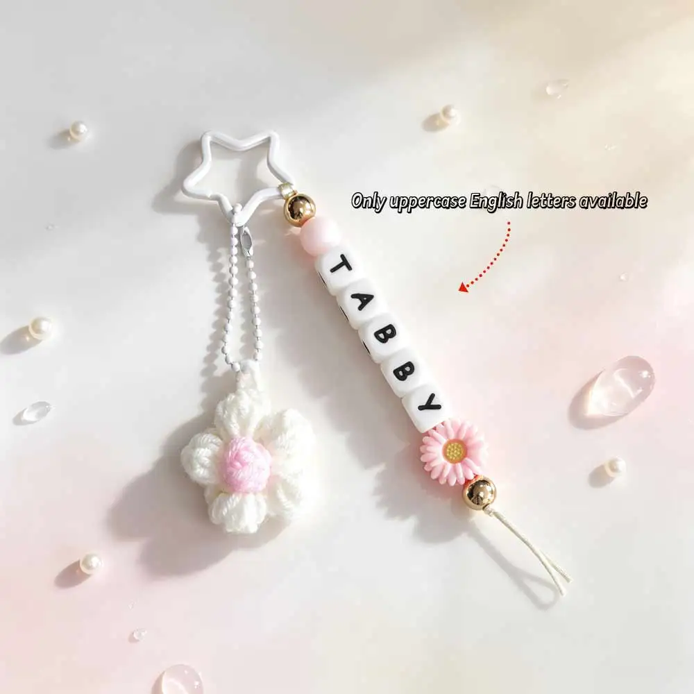 Custom Silicone Bead Keychain with Handmade Flower Charm