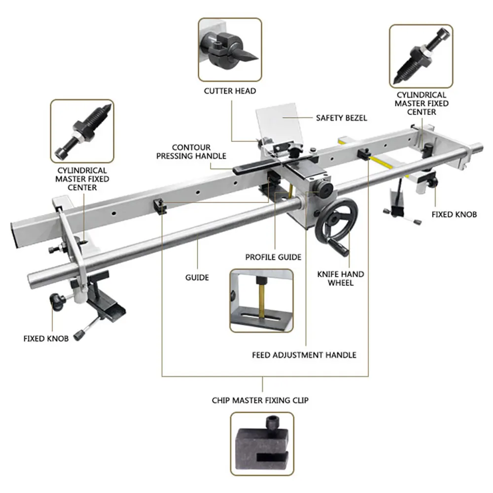 Woodworking lathe profiling bracket Profile frame armrest Lathe tool post guide Wooden rotating profile bracket