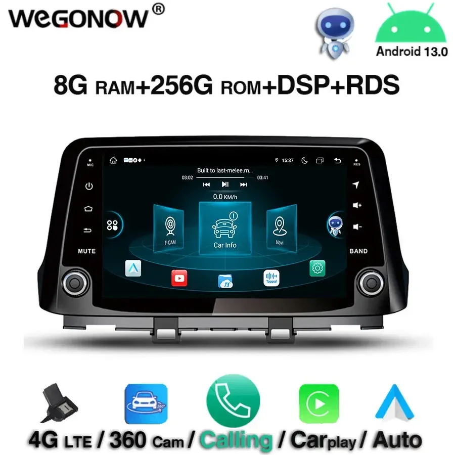 DSP 8 Core IPS 8GB RAM 256GB ROM Android 13.0 Car DVD GPS Car Stereo Radio navi Bluetooth 5.0 WIFI for Hyundai KONA 2017 2018