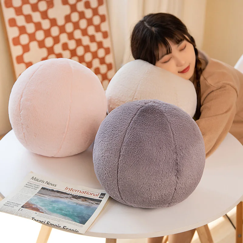 Creative Furry Ball Plush Toy Cute Round Pillow Car Home Nordic Style Decor Doll Soft Touch Ball Cushion Nice Gift Home Decor