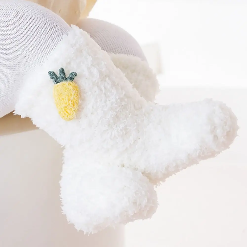Cute Coral Fleece Socks Shoes Soft Warm Toddler Shoes Cartoon Newborn Floor Socks Winter