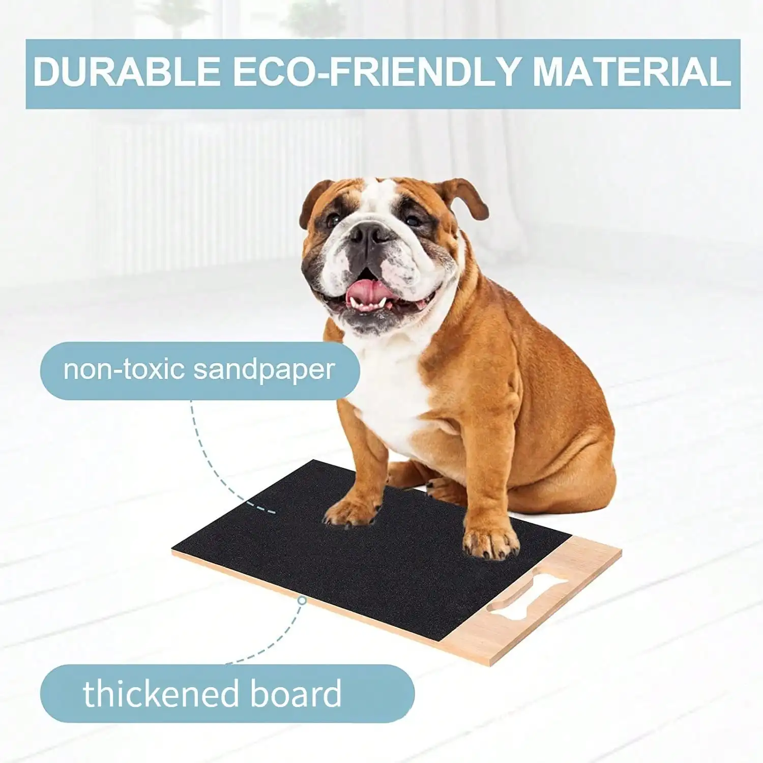 

Wooden Dog Nail Scratch Board, Dog Scratch Pad for Nails Care, Fear Free Nail Trimming, Nail Clipper Grinder Alternative,Black