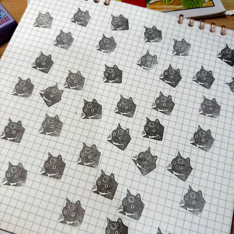 Funny Dull Cat Stamp for Cute Scrapbook and Journal Decor