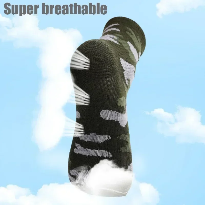 Chaussettes mi-hautes respirantes pour hommes, vert armée, confortables, chaudes, épaisses, douces, grande taille, accessoire de mode, automne, hiver