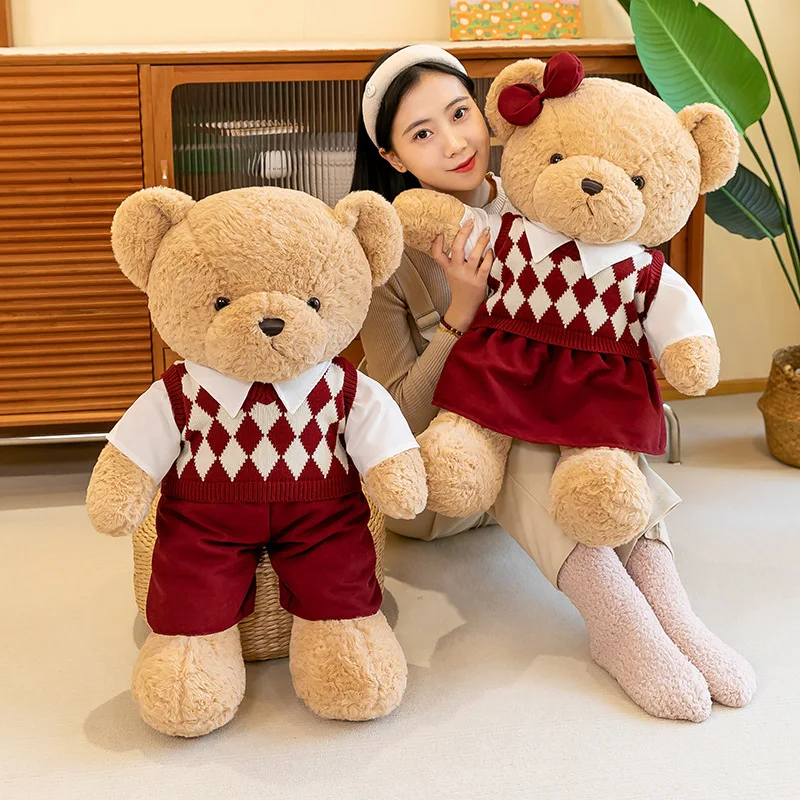 Sweater Teddy Bear Stuffed Animal Plush Toy Cute Clothing Teddy Bear Doll Students Couples Plush Toys