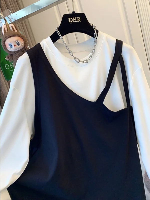 

plus Size 300 Pou Good Looking Design Long Sve T irt ex Spring Autumn New Unique Trendy Match All Polyester Fiber