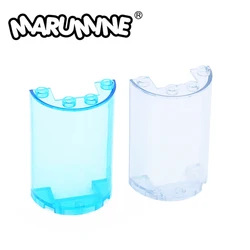 Marumine Building Blocks DIY Cylinder Half 2x4x5 Curved 4PCS Wall Panels 85941 Glass House Parts MOC Accessories Educational Toy