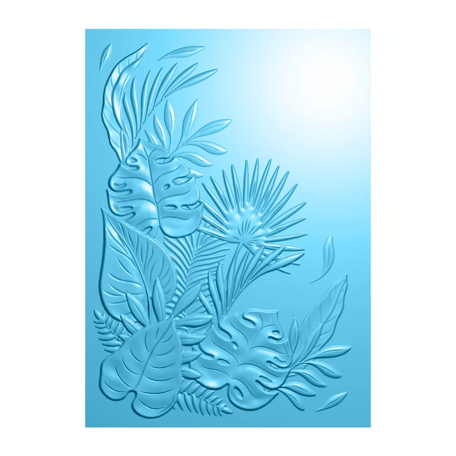 3D Stereo Corner Tropical Plant Embossing Folder Clear Plastic Monstera Fern Leaf Emboss Plate Summer Beach Card Making