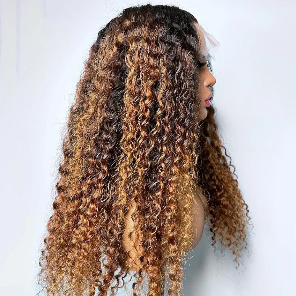 

Мягкий блондин с эффектом омбре, 26 дюймов, плотность 180, длинный бесклеевой, странный, вьющийся, глубокий парик спереди, для женщин, с детскими волосами, предварительно выщипанные, ежедневно