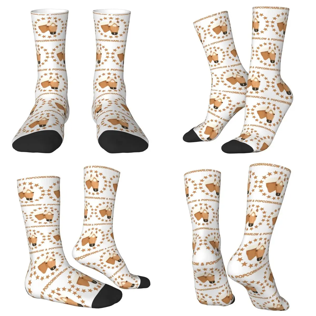 

Носки Harlow And Popcorn Merch Popcorn The Pony 1, чулки высокого качества в стиле Харадзюку, всесезонные длинные носки, подарок на день рождения унисекс