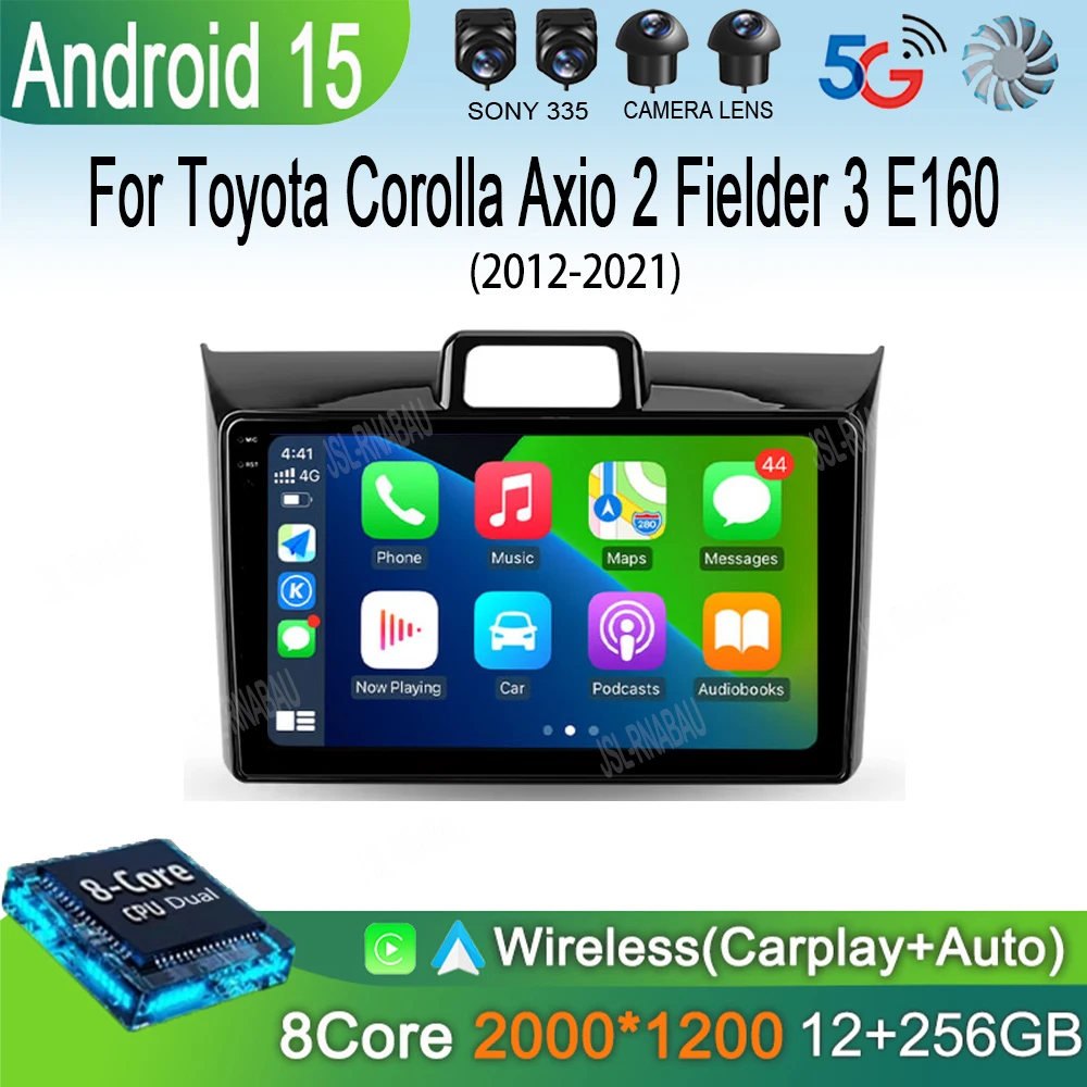 

Android 15 For Toyota Corolla Axio 2 Fielder 3 E160 2012 - 2021 Car Radio Multimedia Video Player Navigation stereo GPS