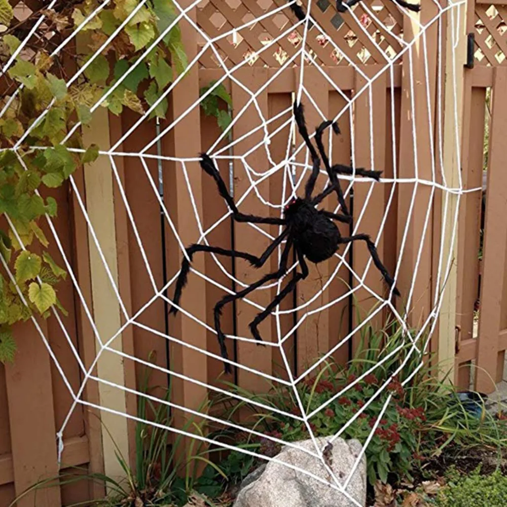 200cm Giant Halloween Spider Decorations Props Adjustable Simulation Hanging Spider for Halloween Indoor Outdoor Decorations