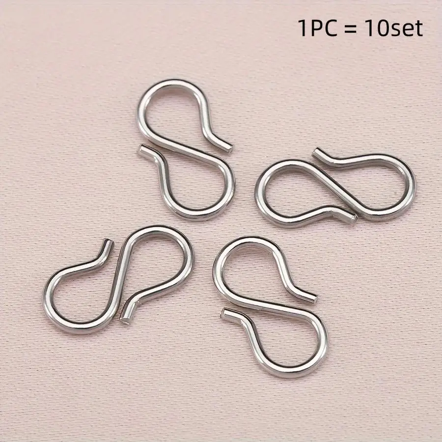 1/5/10/20/50/100pcs S-shaped stainless steel necklace clasps, bracelet end clasps, connecting clasps, jewelry-making supplies Lo