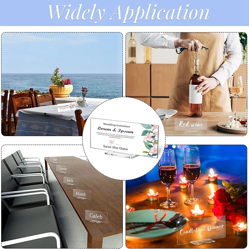 20Sets Acrylic Sign Table Signs With Stand, Blanks Acrylic Table Numbers For Wedding And Food & Beverage Decor