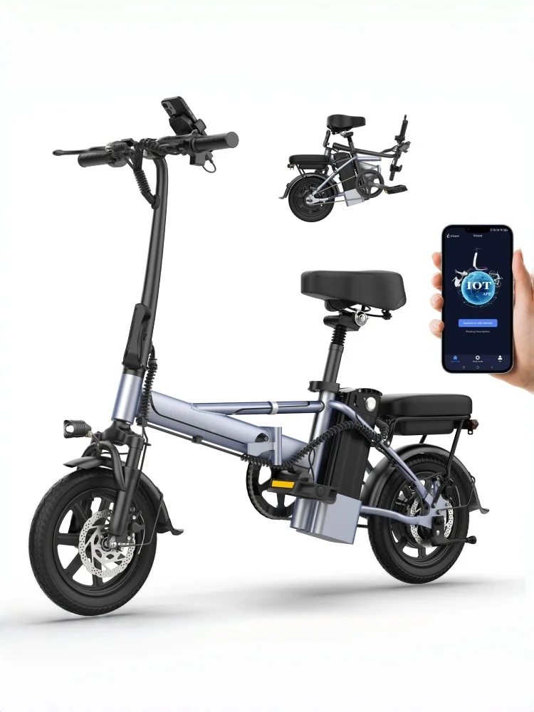 AliExpress ATSANT EB60/EB60 PRO Electric Bicycle Bike 15-37Miles Travel Range 1000W Peak Motor Power Folding E-Bike 14" Off-road Bicycle