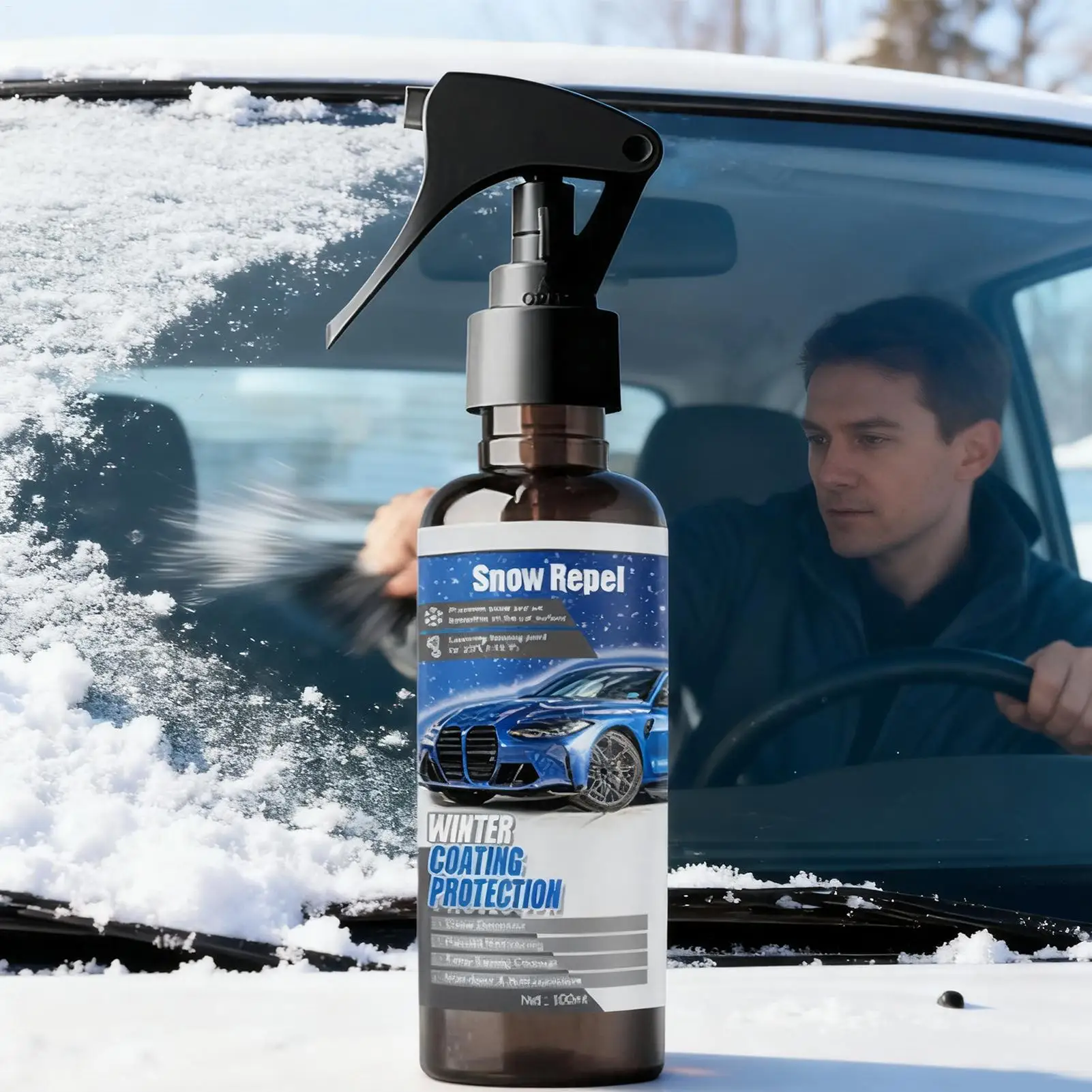 Windshield De Icer Spray 100ml Fast Melting Ice Remover for Car Truck Winter Driving Safety Outdoor Camping Emergency Defroster