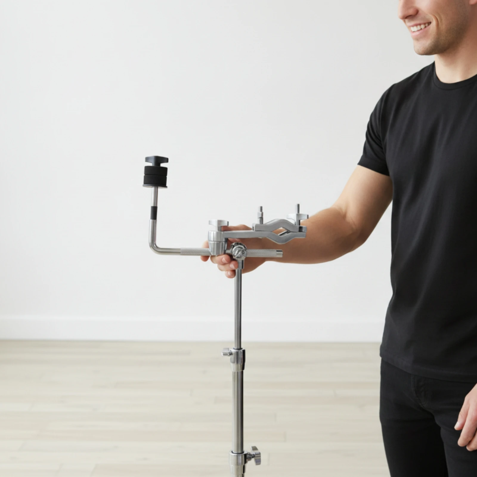 Drum Hardware Extension Clamp Non-Slip Drum Clamp with Extension Rod L-Rod Mount Long-Lasting Percussion Holder Versatile