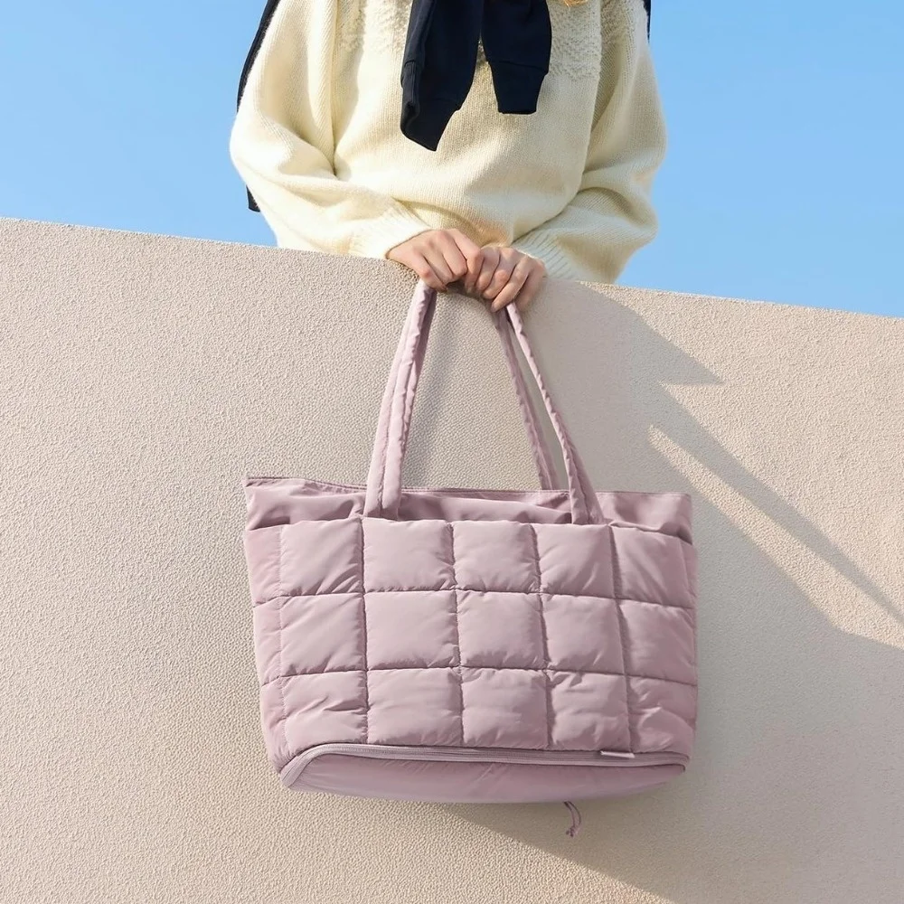 

Простая расширяемая сумка-тоут 15,6 дюйма, 28 л, сумка-пуховик, стеганая ручная сумка, ранцы для бизнеса