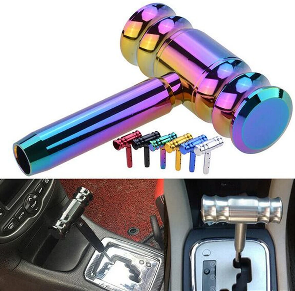 Car Manual Aluminum Aircraft Joystick Gear Shift Knob Cover Head Handle Throw Neo Chrome Fit For Honda Toyota Nissan Mitsubishi