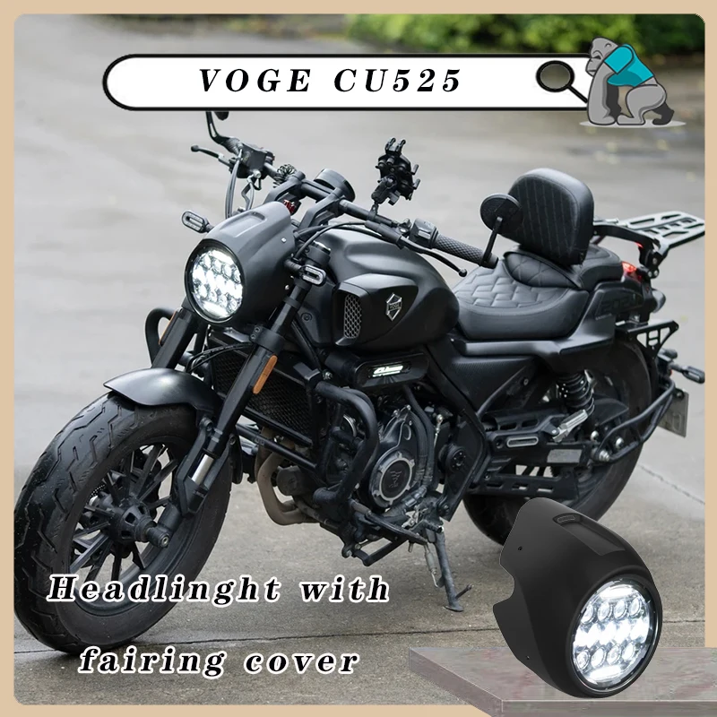 

Customized For VOGE CU525 Motorcycle Round ABS Plastic Windscreen Headlight Fairing Windshield Cover Retro motorcycle headlight