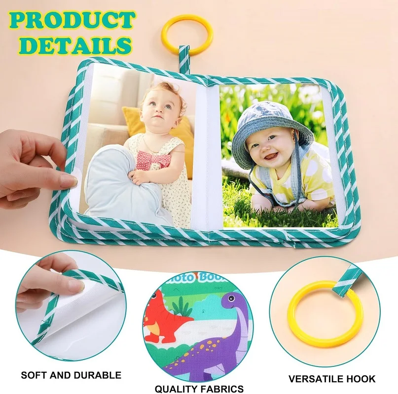 Baby Photo Album Soft Baby Book First Year Baby Photo Book Safe Mirror Family Memory Book for Newborns Toddler 1st Birthday Gift