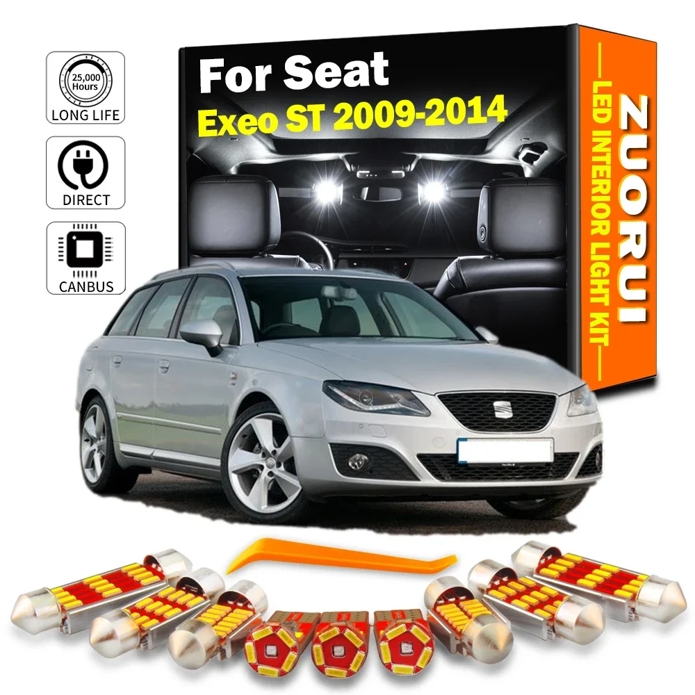

ZUORUI 19Pcs Canbus LED Interior Map Dome Light Kit For Seat Exeo ST 2009-2014 Vehicle Bulbs Led Lamp Car Accessories No Error