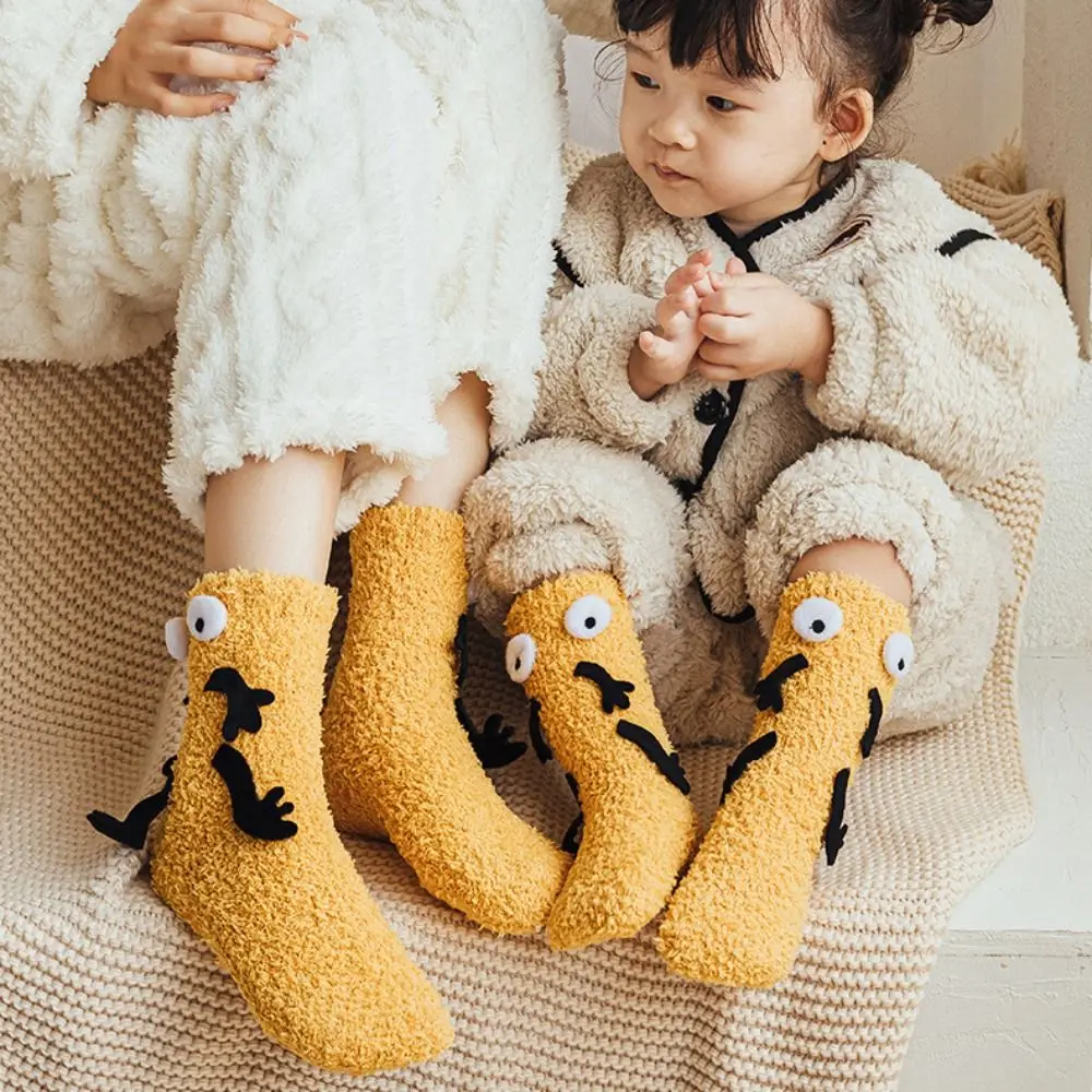 

Winter Japanese Lovely Coral Velvet Soft Thicken Cute Children's Socks Medium Tube Socks Cartoon Harajuku