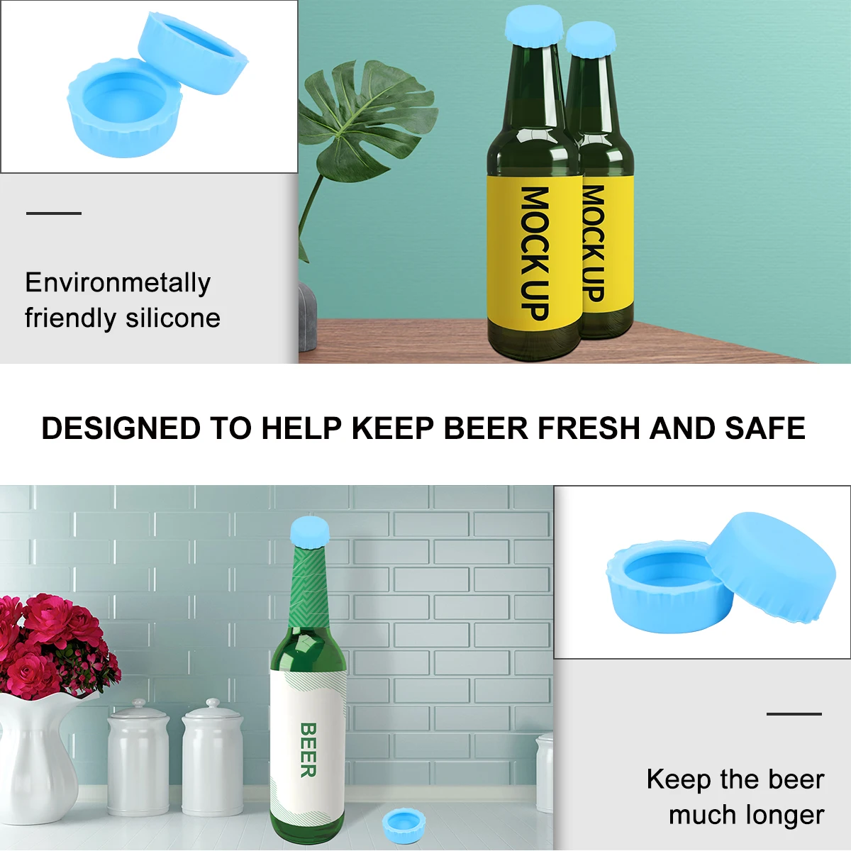 

6 Pcs Beer Bottle Cap Environmentally Friendly Caps Silicone Seal Unique Silica Gel Practical