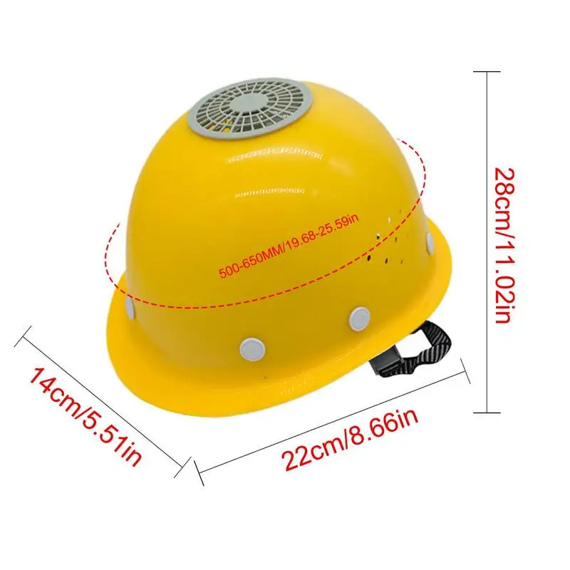 Casco duro para sitio de construcción con ventilador, velocidad del viento ajustable, ventilador de verano, sombrero de enfriamiento, transpirable, duro para mujeres y hombres