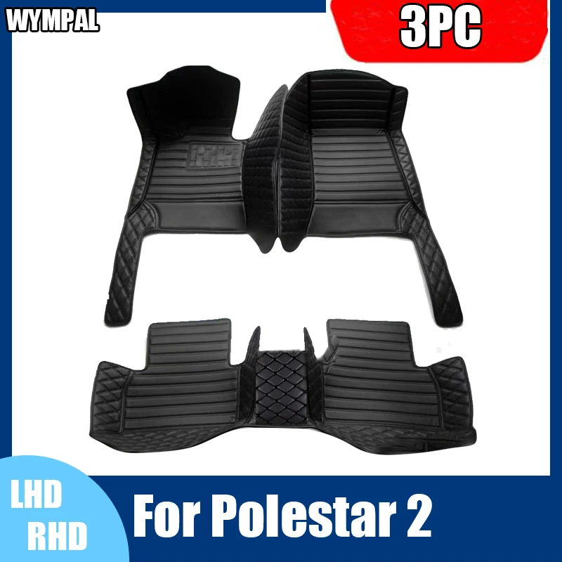 Custom Automotive Car Floor Mats For Polestar 2 2020 2021 2022 Auto Luxury Leather Men Women Car Mats Full Coverage