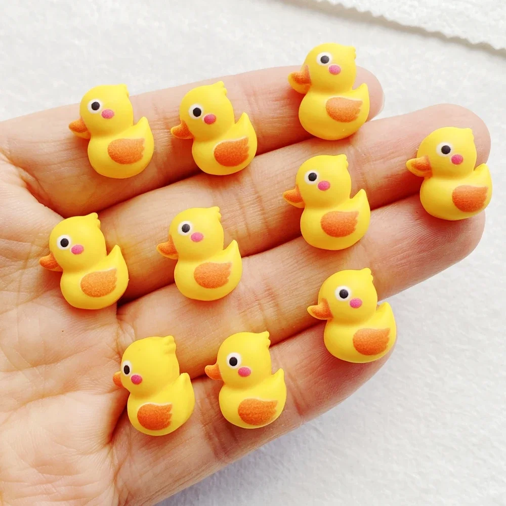 20 pezzi carino resina kawaii mini simpatico cartone animato piccola anatra gialla nail art figurine di pietra flatback scrapbook decorazioni fai da te artigianato