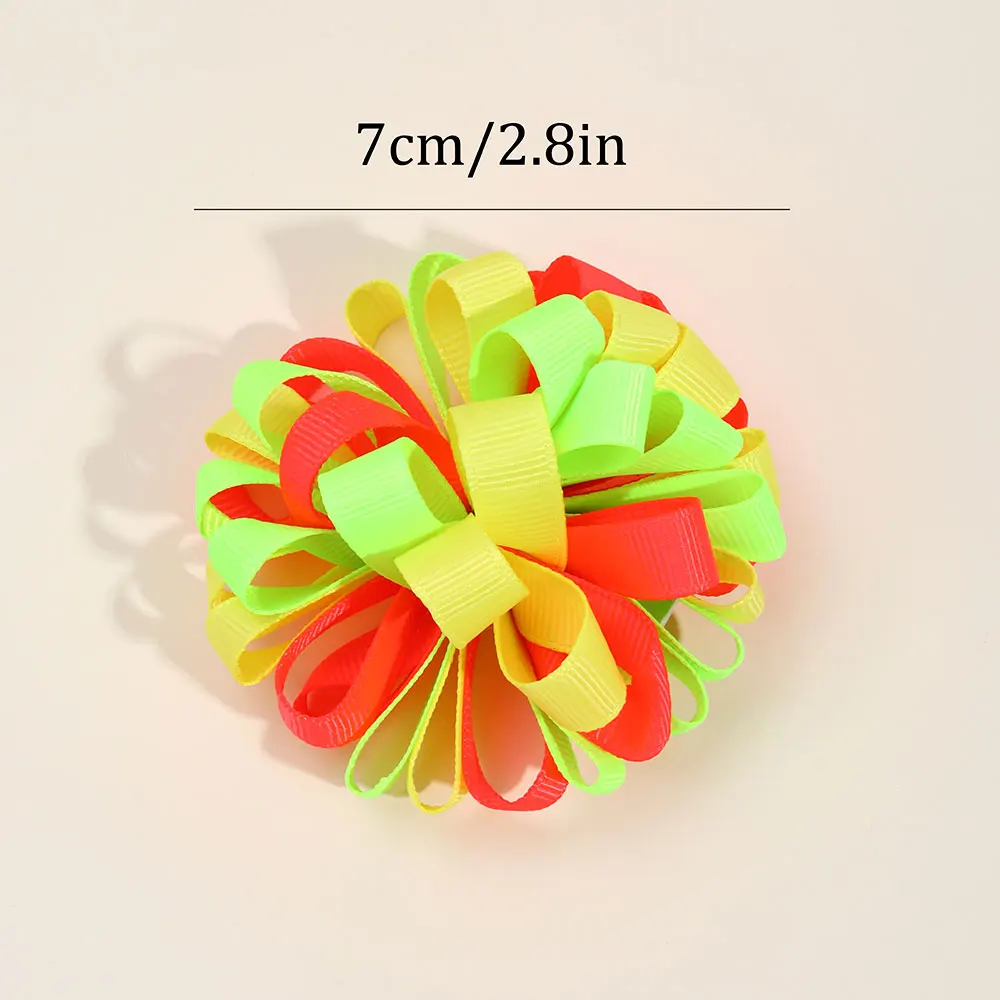 2Pcs Sweet Ribbon Floral Bow Hair Clip For Girls Handmade Princess Children Hairpins Kids Barrettes Headwear Hair Party Tools