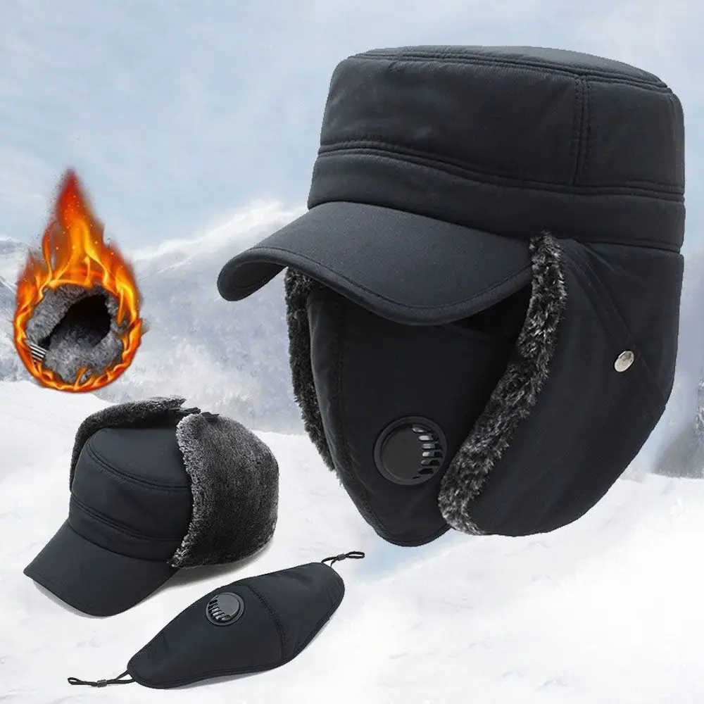 

Теплая ветрозащитная зимняя мужская шапка-бомбер, хлопковая плюшевая зимняя лыжная маска, меховая шапка-ушанка, спортивная толстая Балаклава на открытом воздухе