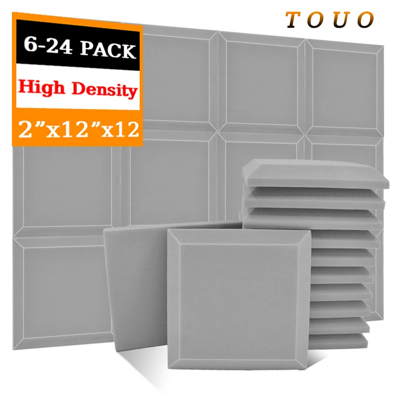 TOUO Acoustic Foam Studio 6/12/24 Pcs Sound Foams Home Acoustic Treatment High Density Sound Absorbing Material Home Decoration