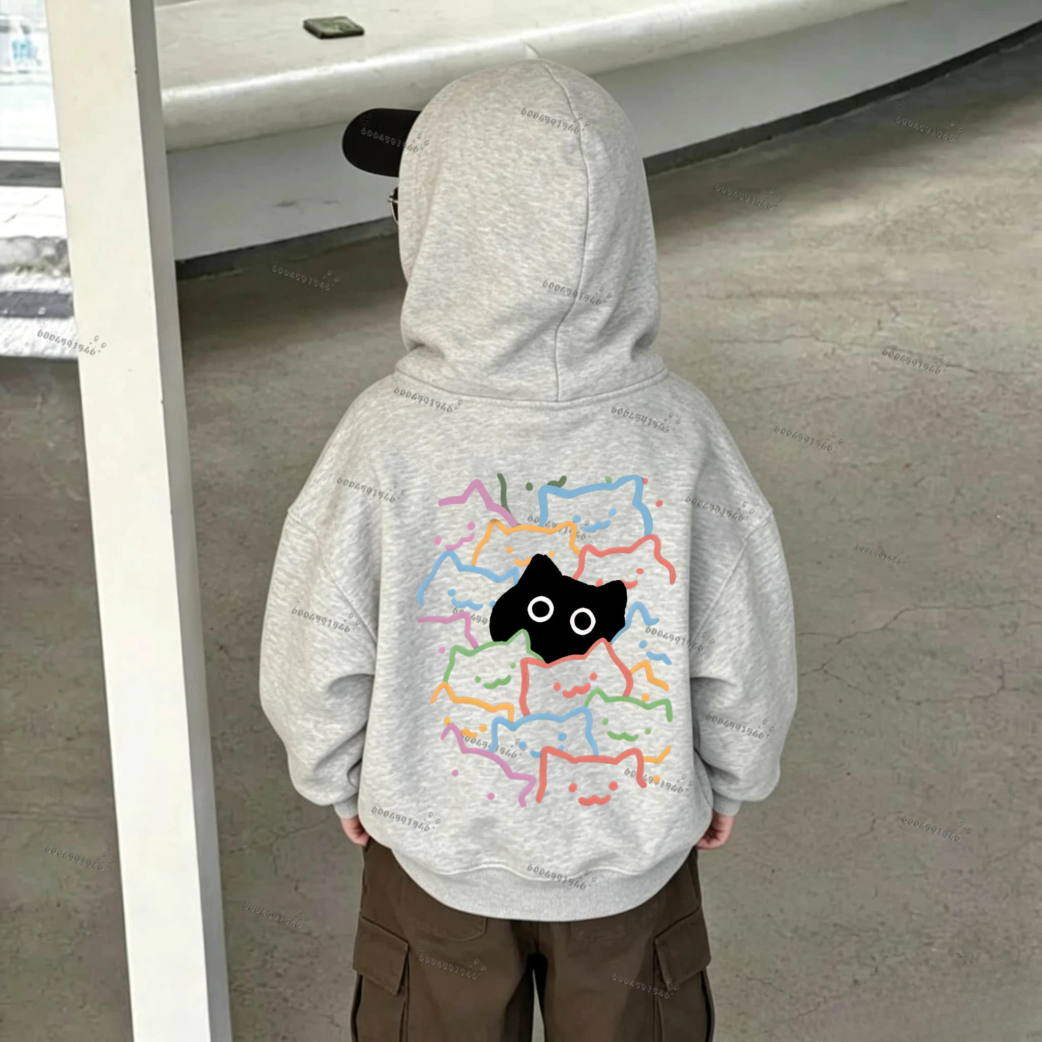 Spring, Autumn and Winter Children'sComfortable Hooded Sweatshirt-Boys' and Girls' Casual FestivalCartoon Print Pullover Sweater