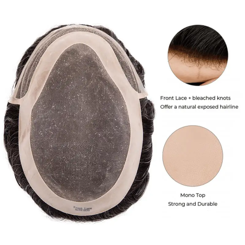 

Швейцарский парик фронта шнурка для мужчин, мужской протез волос, моно-топ, прочный мужской парик, дышащий парик, система 100% человеческих волос