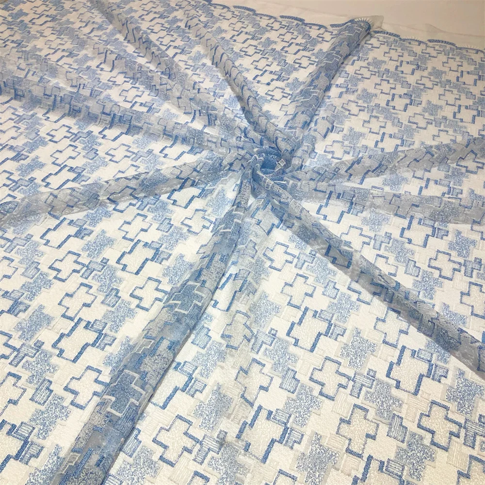 Neuer Stil Mesh-Stickerei Afrikanischer Spitzenstoff 2026 Hochwertige Spitze Wasserlösliche Modische Weiche Spitze 5 Yards – Detail 9