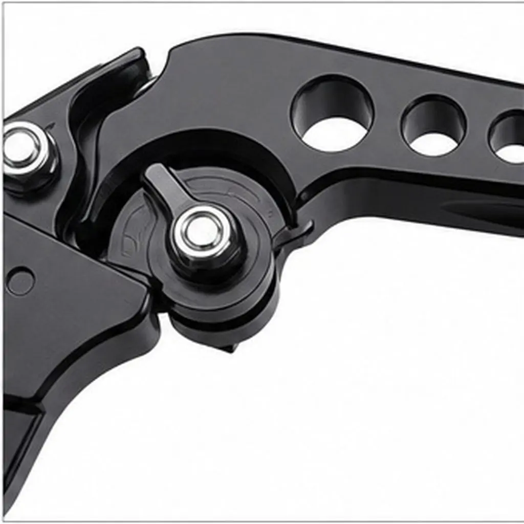 1Pair Adjustable Motorcycle Brake Clutch Lever 6 Gear Alloy Handlebar Hand Grip Bar Protector for Street Riding Safety Black