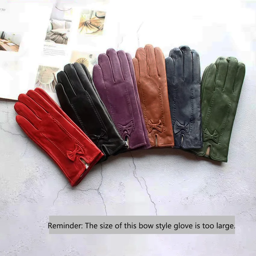 Gants en cuir chauds d'hiver pour femmes, style rayé à la mode, doublure en velours, gants de conduite pour moto, livraison gratuite