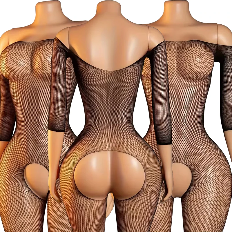 

Fishnet Open Crotch Tights Erotic Lingerie Women Y2k Hosiery Mesh See Through Body Stockings Sexy Pantyhose Hollow Long Tights