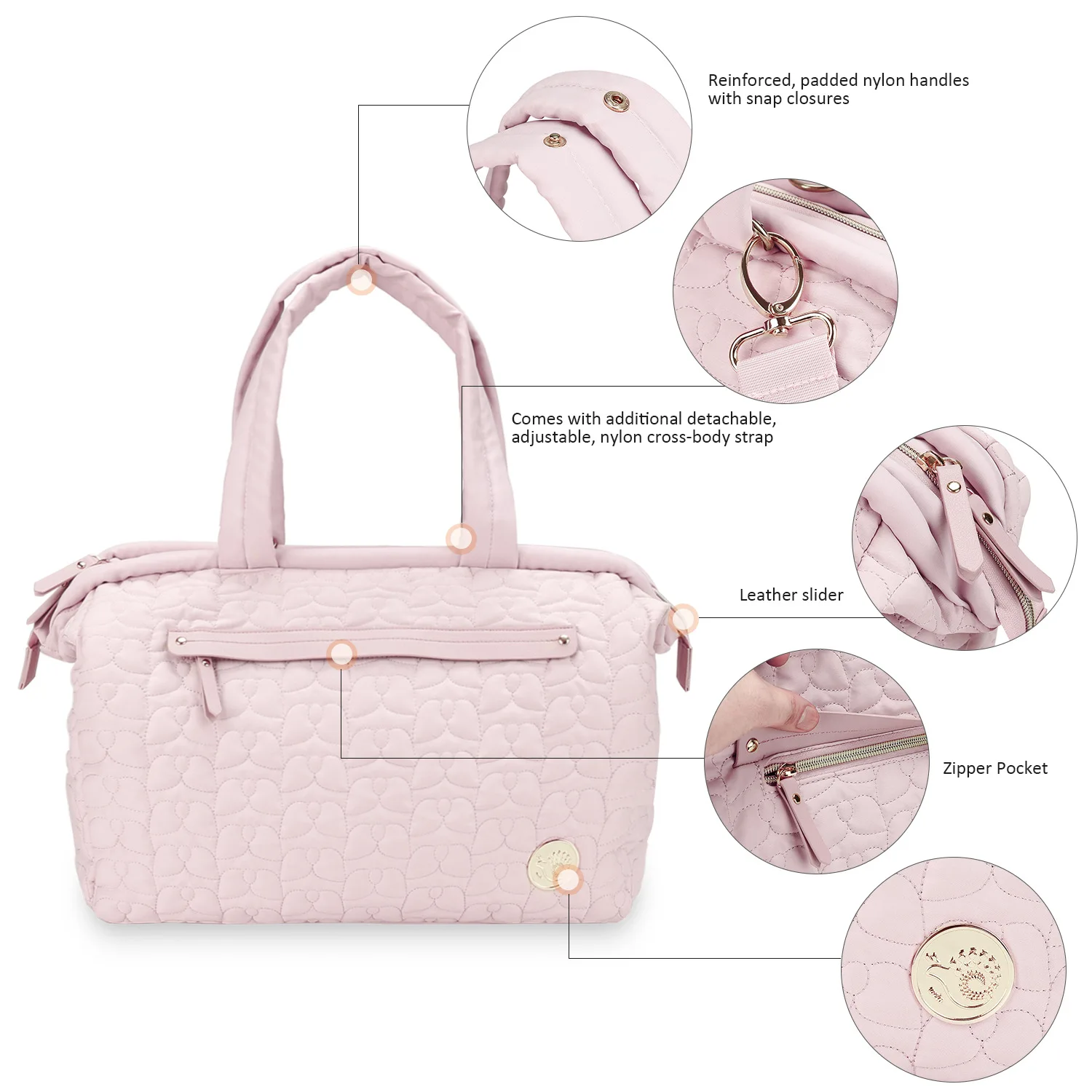 MUNIBag-Sacs à Langer de Grande Capacité, Sacoche de Poussette Durable, Multifonctionnel, de Voyage, pour Mère et Bébé, avec Ajustable