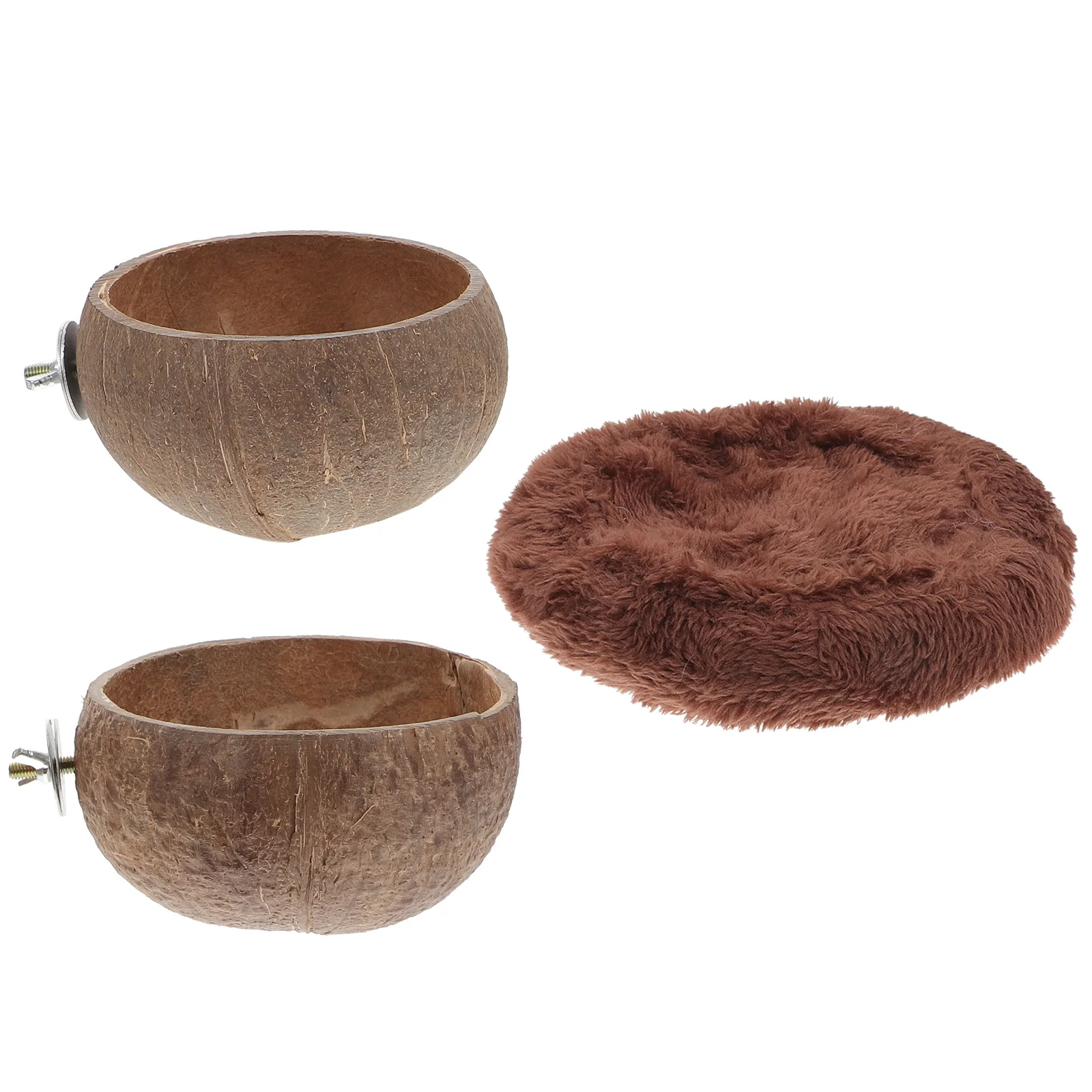 

Coconut Shell Pet Feeding Bowl Large Capacity Guinea Pig Hamster Cage Accessories Food Storage Tropical Style for Small