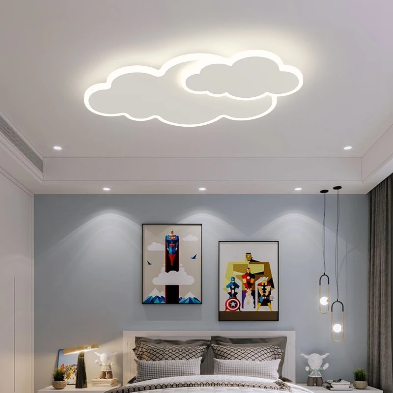 Modern LED Children's Living Room, Dining Room, Bedroom White Cloud Ceiling Light, Creative Study Lighting, Home Decoration Lamp