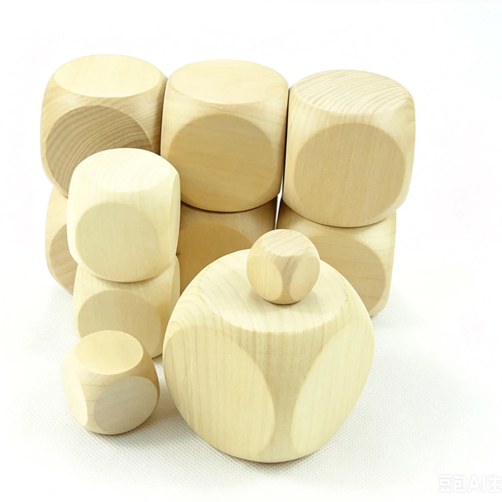 1‑20Pcs 6‑Sided Blank Wooden Cubes 10‑60mm Multi‑Size Wood Blocks for Puzzle DIY Game Dice Education Craft Accessories