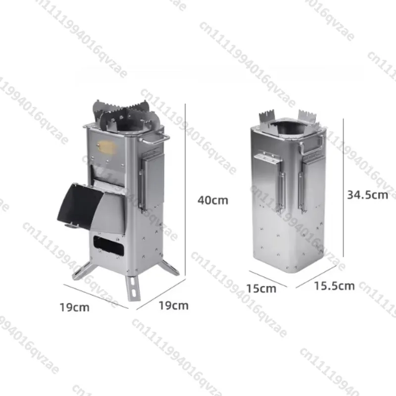 Portable Stainless Steel Rocket Smokeless Stove, Outdoor Adventure Camping Equipment, Boiling Water Cooking