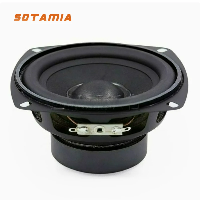 SOTAMIA 1Pcs 4 Inch Bass Audio Speaker 105mm 4 / 8 Ohm 20W External Magnetic High Power Rubber Basin Home Theater Music Speaker