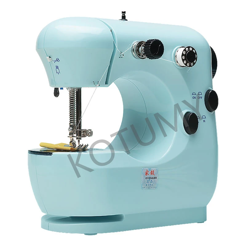 110-220V 9W Portable Sewing Machine JY-301 Colorful Automatic Winding Mending Mini Desktop Foot Pedal Night Light Cutter