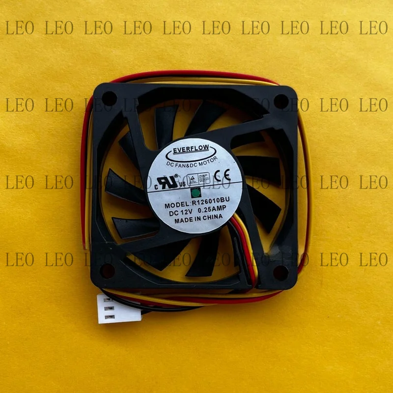 MY For EVERFLOW R126010BU DC12V 0.25A 60*60*10MM 3-Pin Dual Ball Ball Mute Cooling Fan
