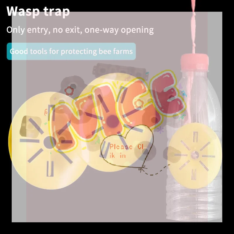 Yellow One Way Entry Wasp Trap Funnel Reusable Plastic 5/10/20pcs for Travel Beekeeper Field Beekeeping