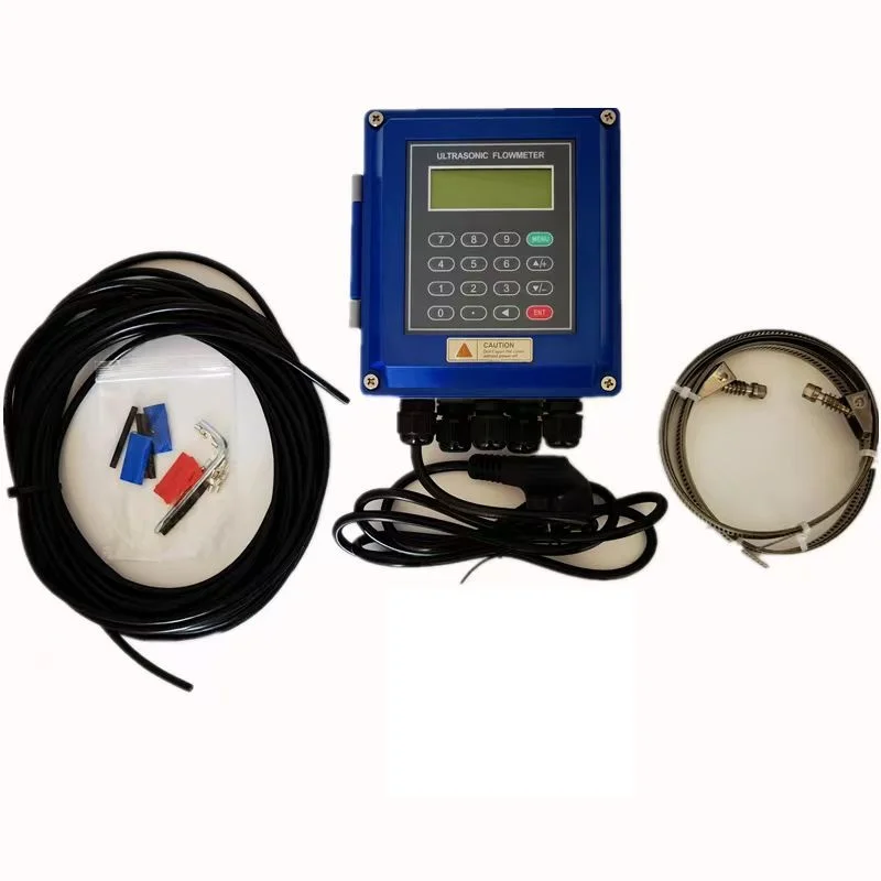 TUF-2000B 15-700mm TS-2-H TM-1-H Heat Wall Mounted Ultrasonic Water Flowmeter -30℃-160℃ Liquid Flow Speed Tester RS232 Modbus